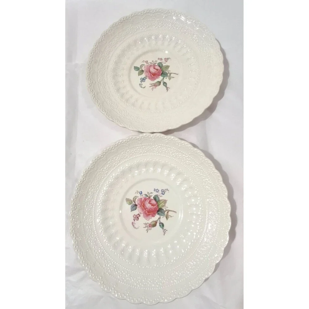2 VTG Spode's Jewel Copeland Billingsley Rose 7 1/8 
